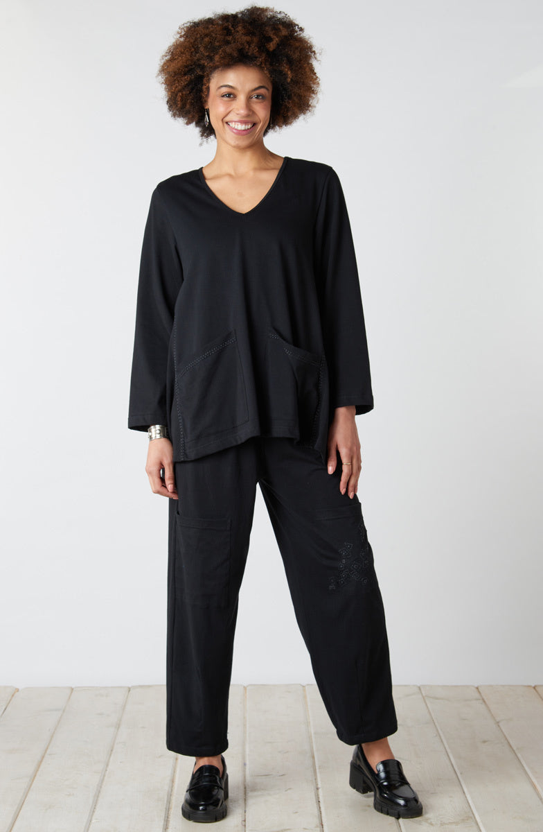 Asma Soft Handkerchief Hem Knit Top