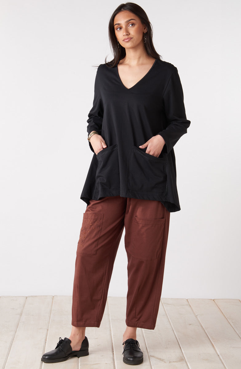Asma Soft Handkerchief Hem Knit Top