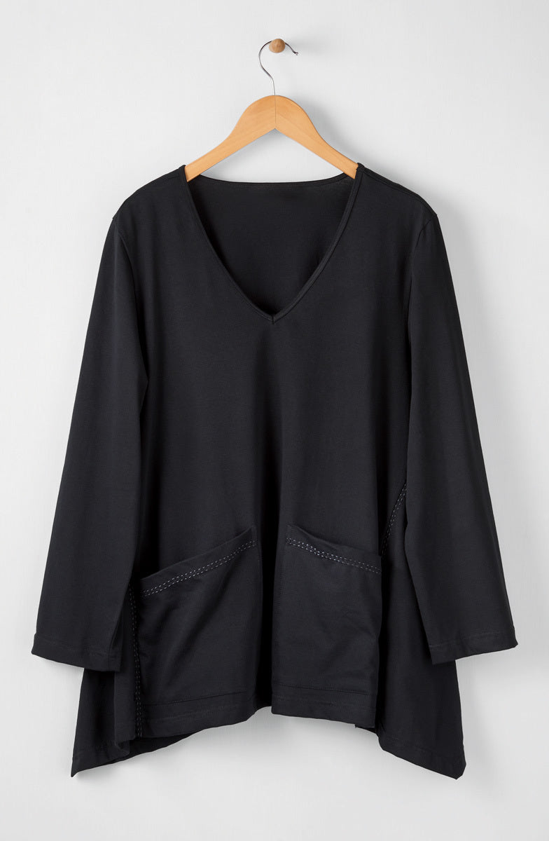 Asma Soft Handkerchief Hem Knit Top