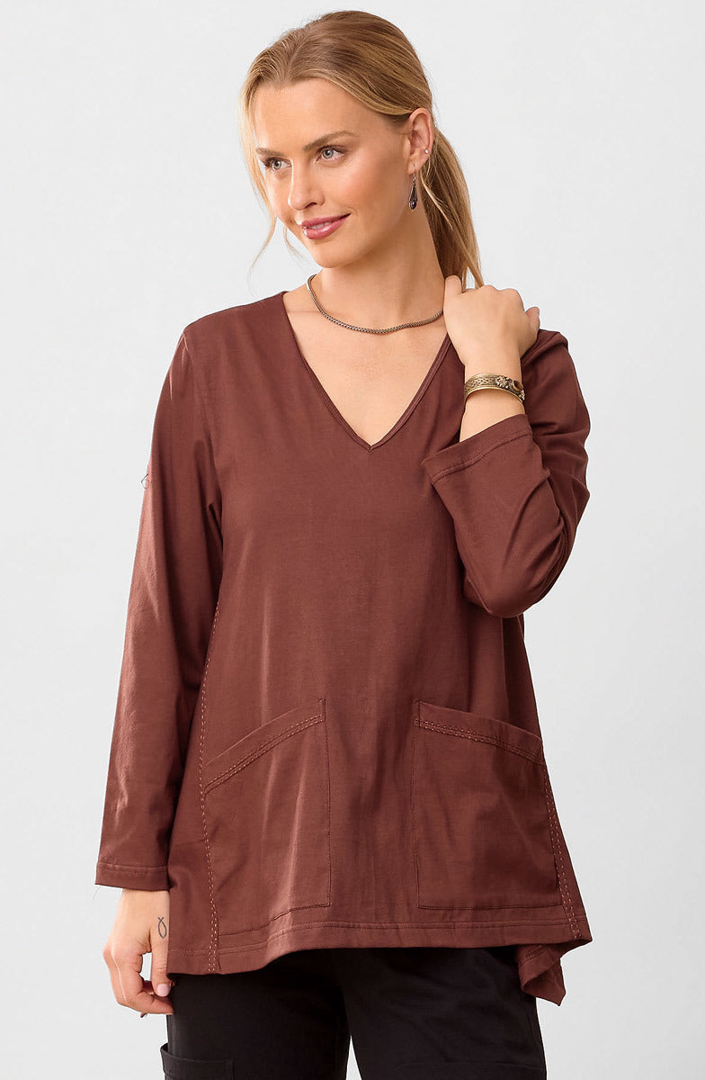 Asma Soft Handkerchief Hem Knit Top
