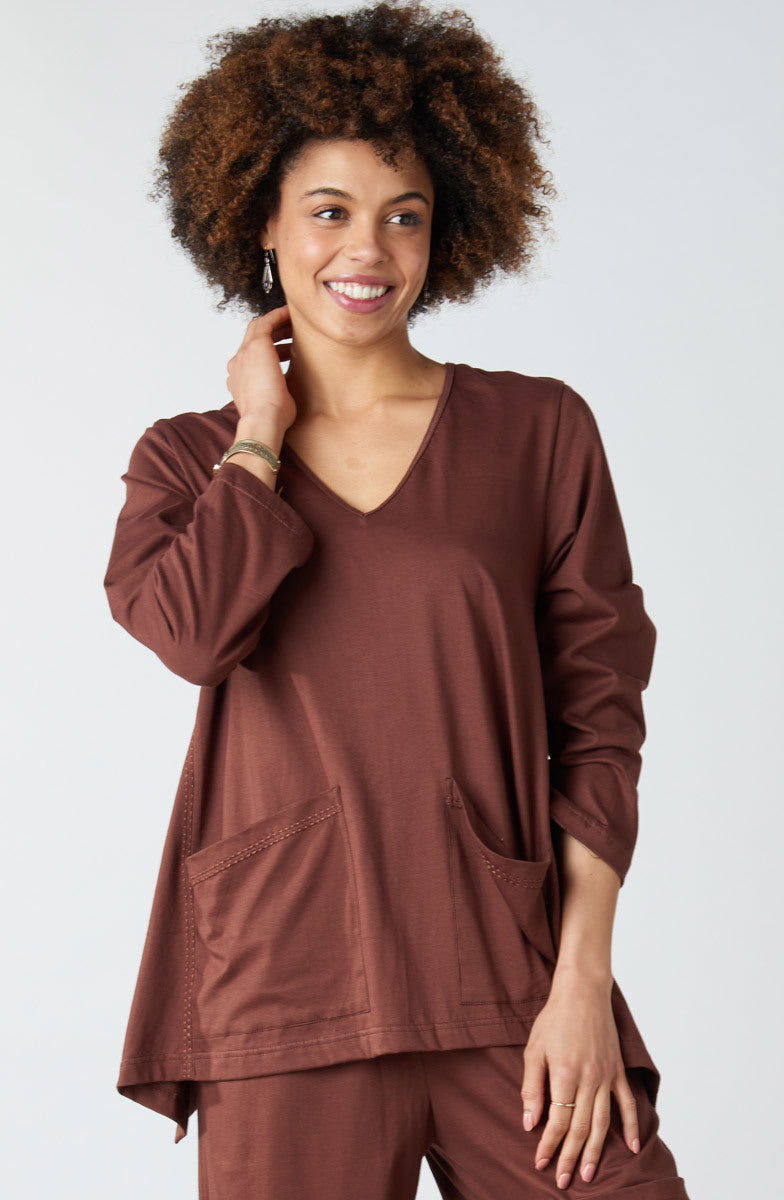 Asma Soft Handkerchief Hem Knit Top