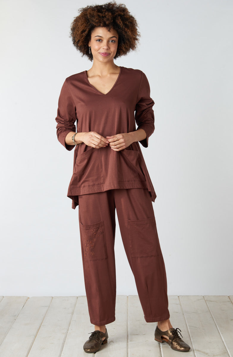 Asma Soft Handkerchief Hem Knit Top