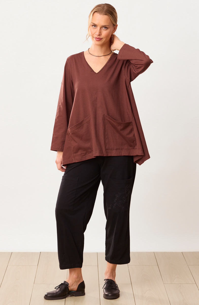 Asma Soft Handkerchief Hem Knit Top