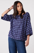 Sujaya Drop-Shoulder Boxy Top - Tranquil blue