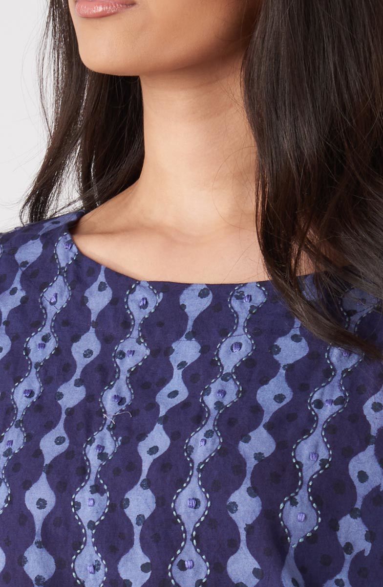 Sujaya Drop-Shoulder Boxy Top - Tranquil blue