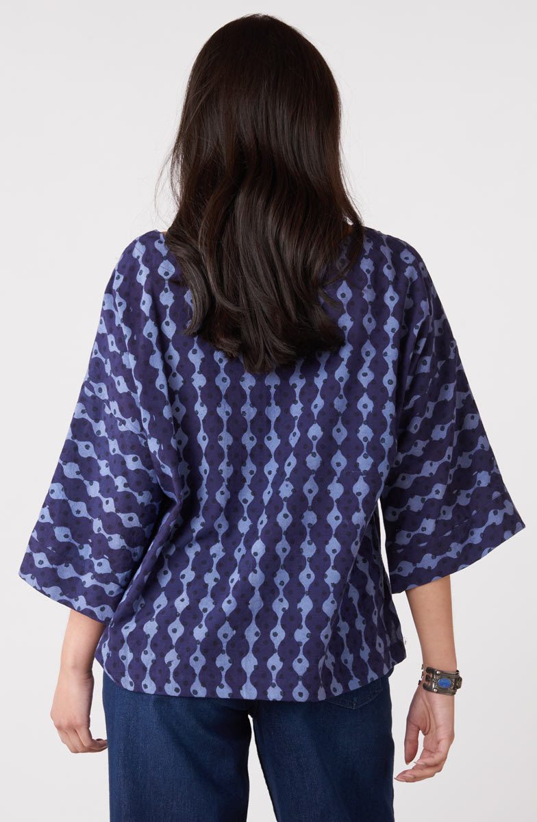 Sujaya Drop-Shoulder Boxy Top - Tranquil blue