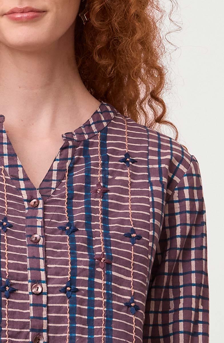 Shaily Button-Down Kurta - Smoky lavender