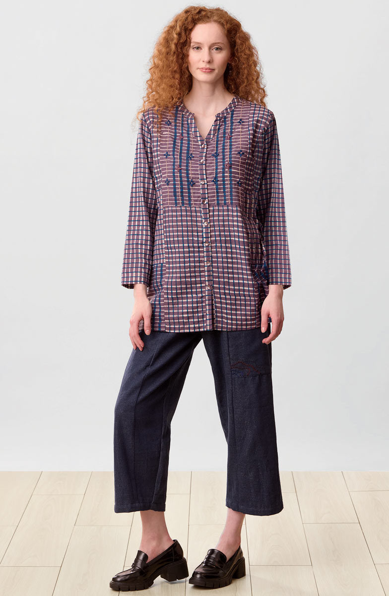 Shaily Button-Down Kurta - Smoky lavender