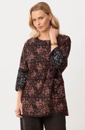 Tanisha Block Print 3/4-Sleeve Tunic - Ambrosia/Multi