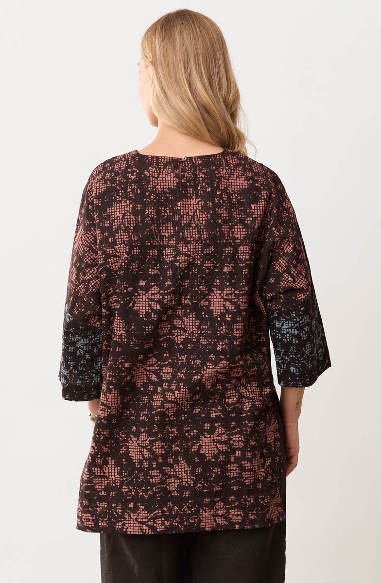 Tanisha Block Print 3/4-Sleeve Tunic - Ambrosia/Multi