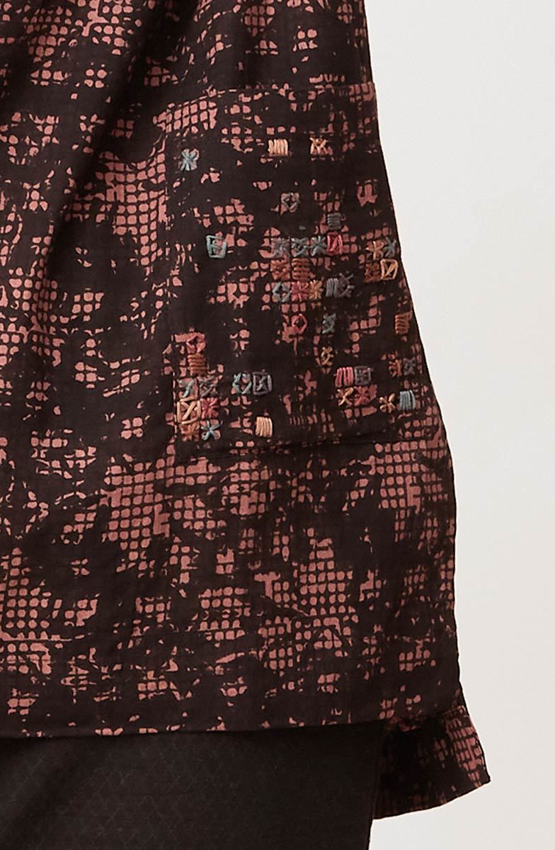 Tanisha Block Print 3/4-Sleeve Tunic - Ambrosia/Multi