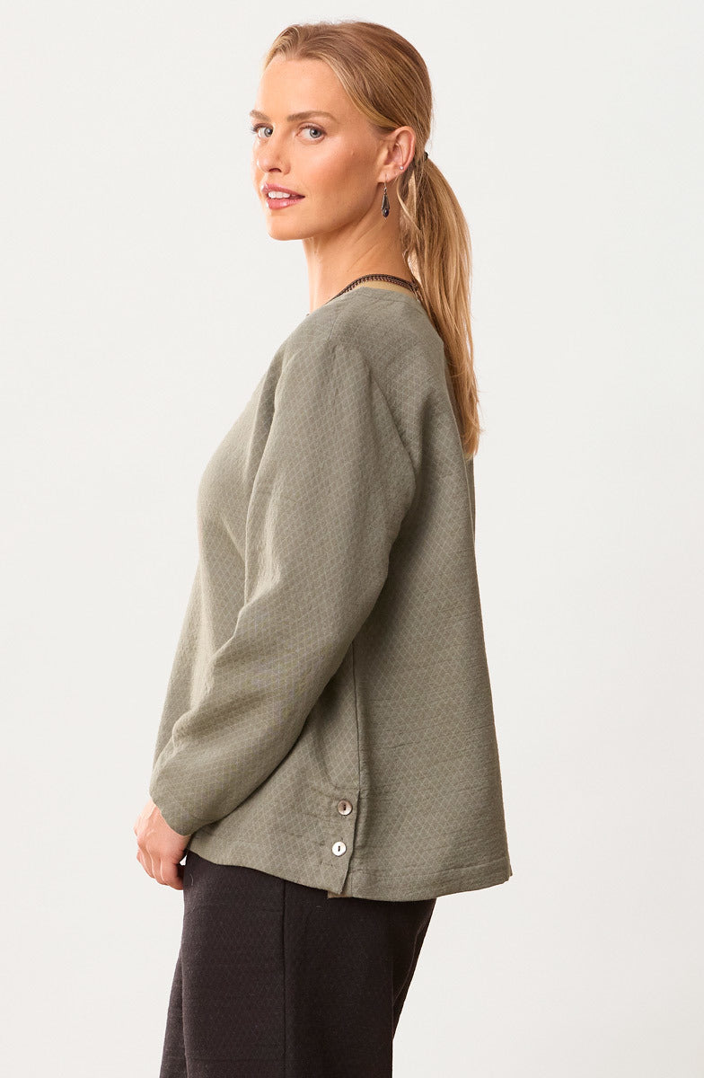 Deepa V-Neck Matelassé Top