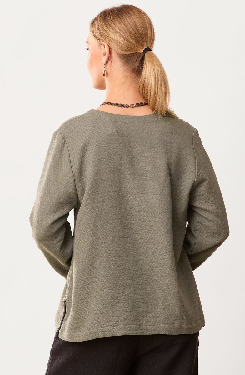 Deepa V-Neck Matelassé Top