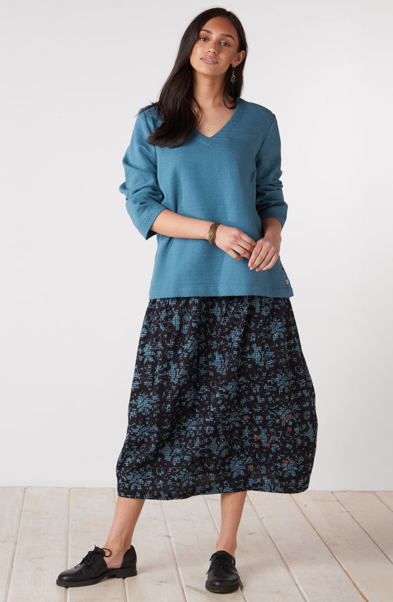 Deepa V-Neck Matelassé Top