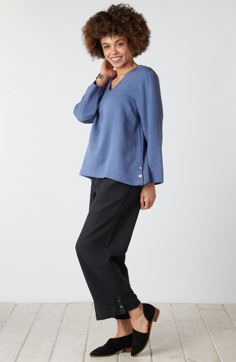 Deepa V-Neck Matelassé Top