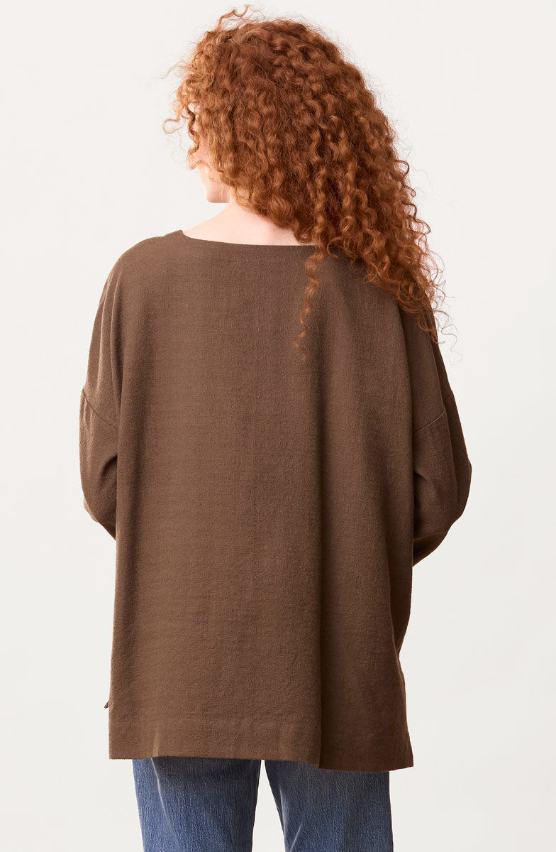 Sanija Upcycled Patchwork Boxy Top - Walnut/Multi/Chindi