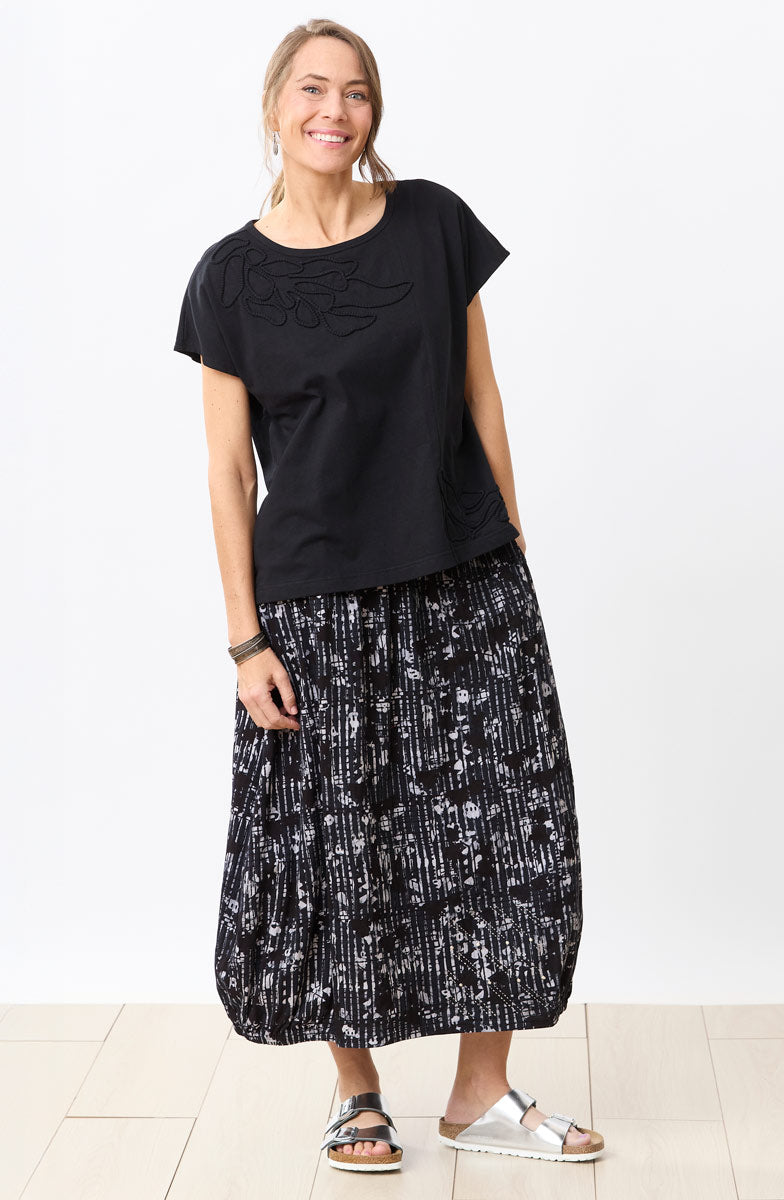 Akila Couched Knit Cap Sleeve Boxy Tee