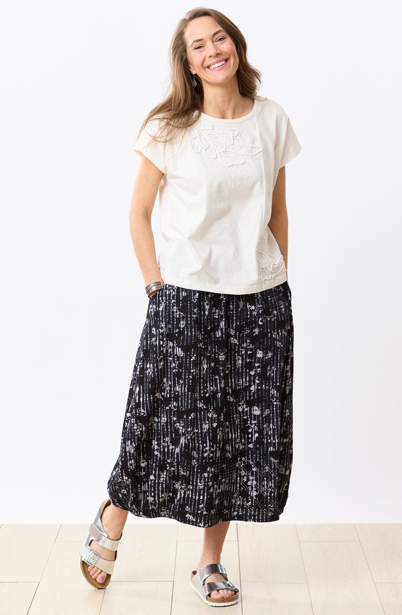 Akila Couched Knit Cap Sleeve Boxy Tee