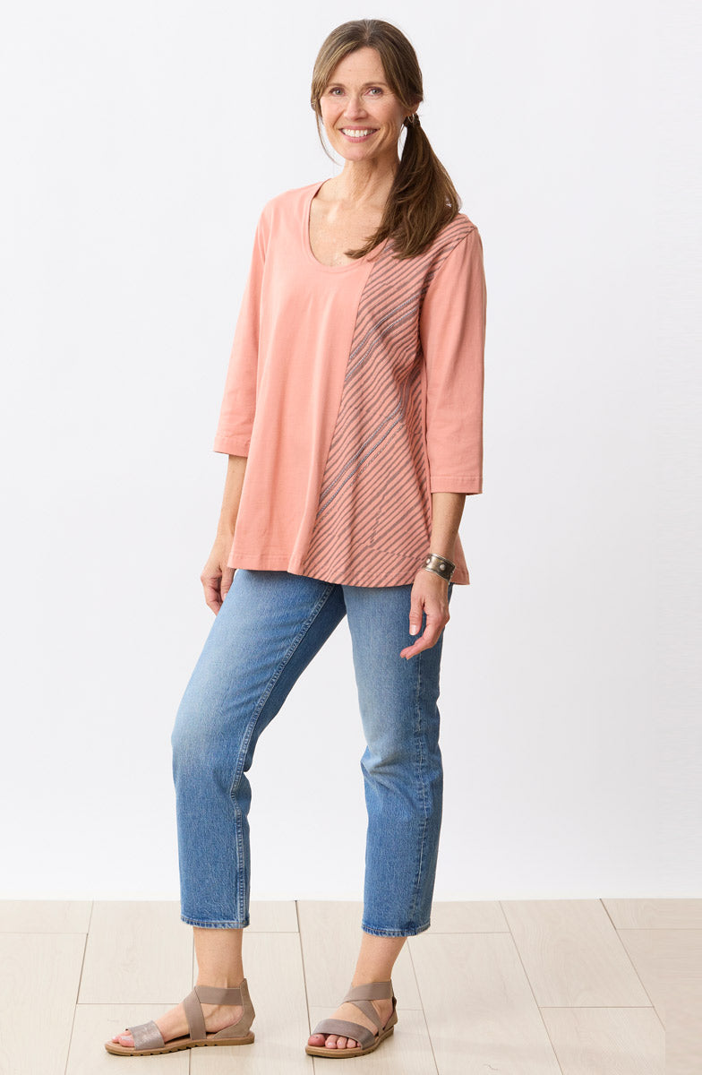 Punita U-Neck 3/4-Sleeve Tee