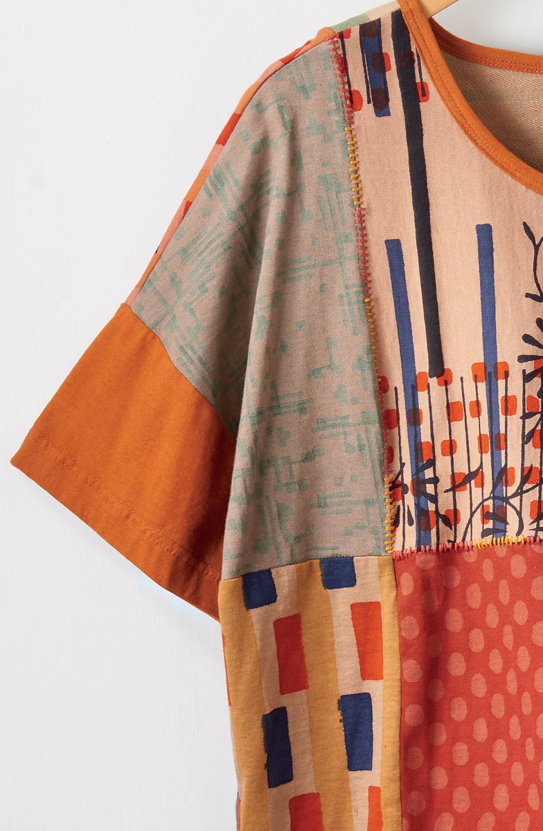 Neeru Mixed Deadstock Knit Tee - Clay/Multi