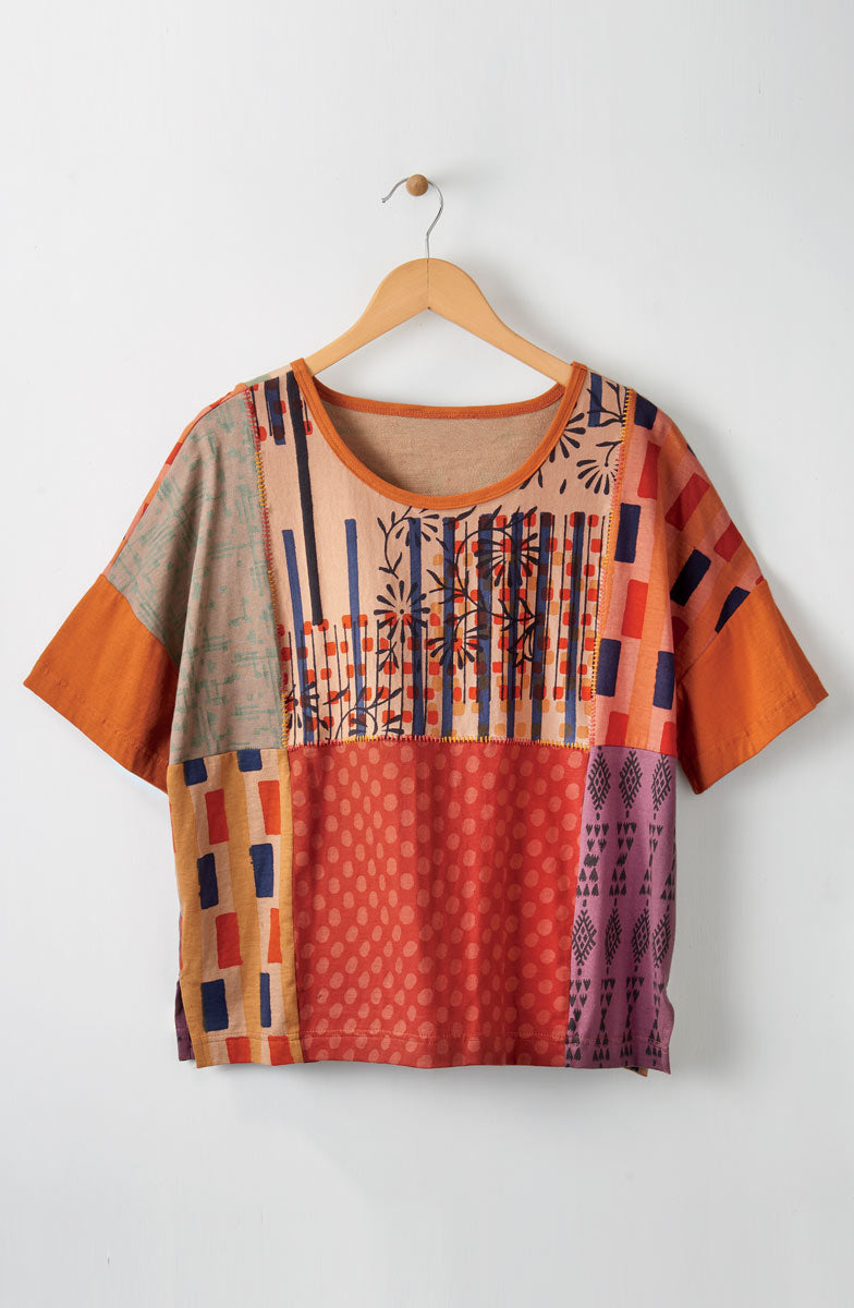 Neeru Mixed Deadstock Knit Tee - Clay/Multi