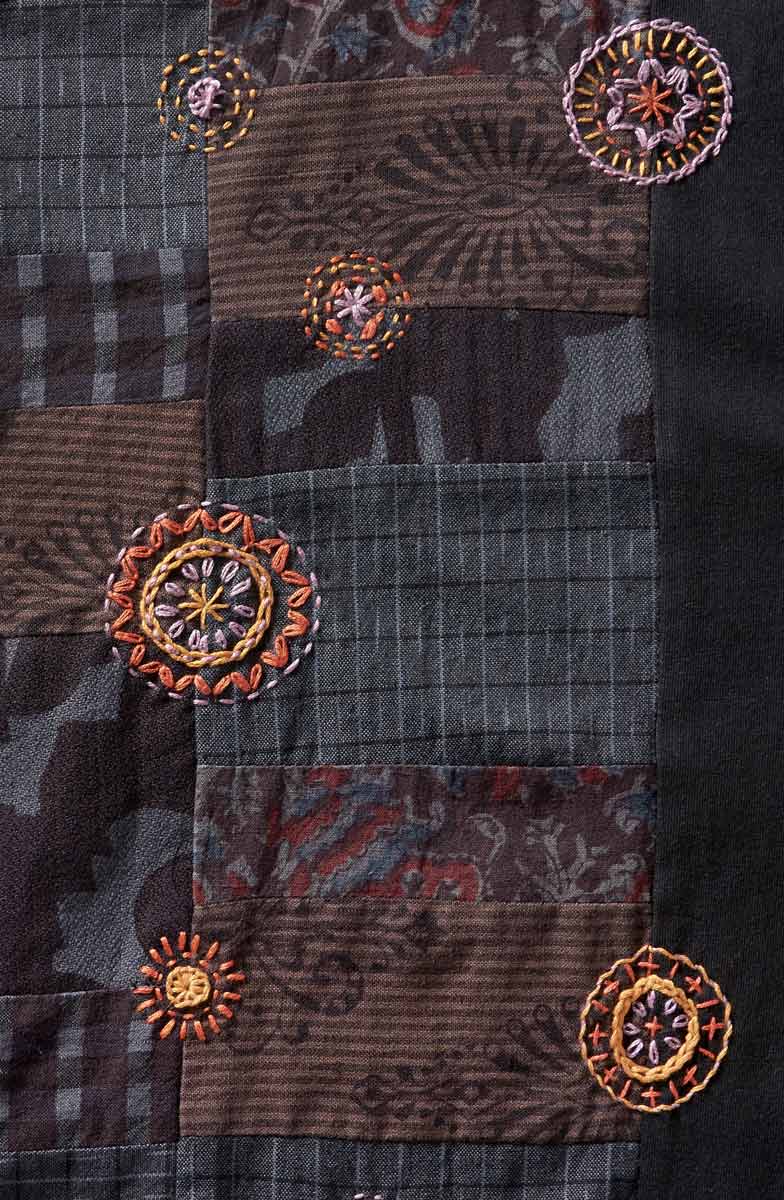 Sanija Upcycled Patchwork Loose Fit Top - Black/Multi