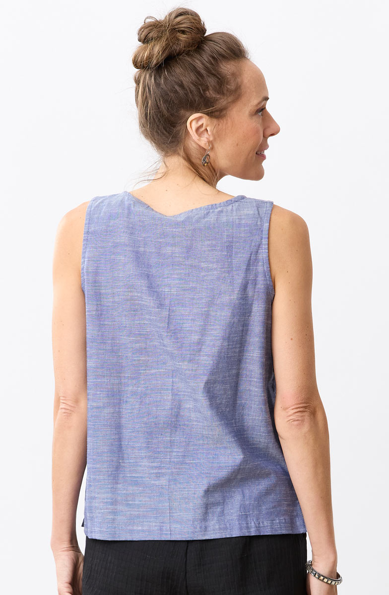 Suma Deadstock Patchwork Tank - Chambray/Multi
