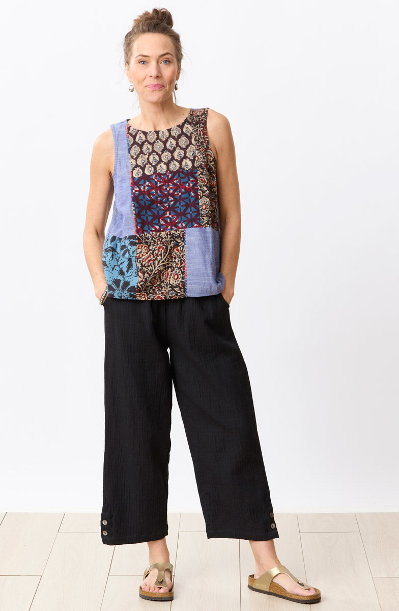 Suma Deadstock Patchwork Tank - Chambray/Multi