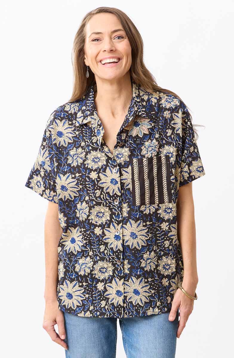 Chennai Camp Shirt - Black/Multi