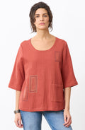 Sohan Dobby Gauze Back-Button Top