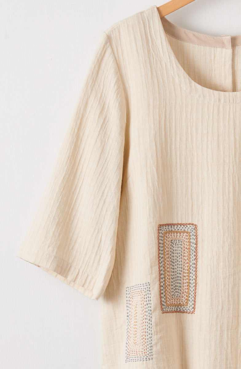 Sohan Dobby Gauze Back-Button Top