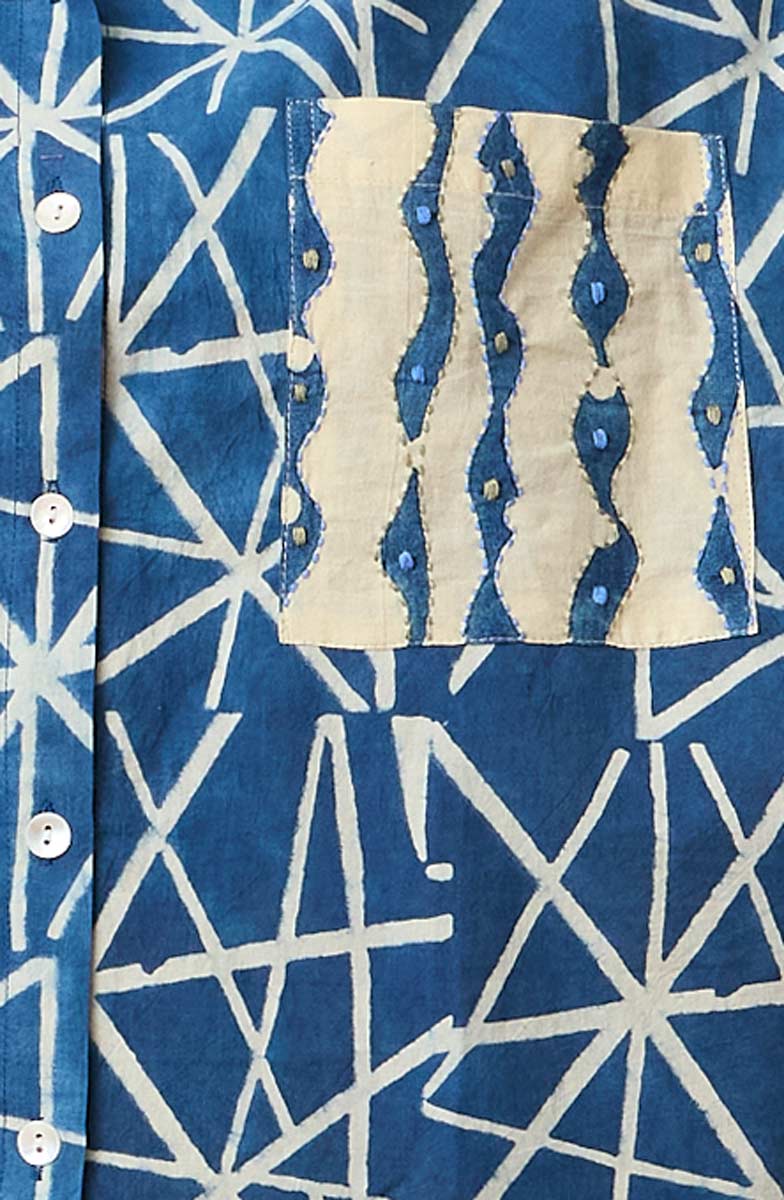 Radhika Natural Dye Oversized Shirt - Indigo