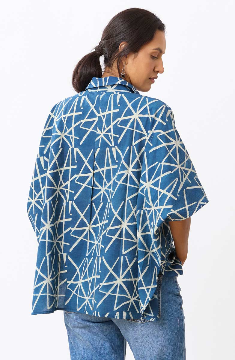 Radhika Natural Dye Oversized Shirt - Indigo