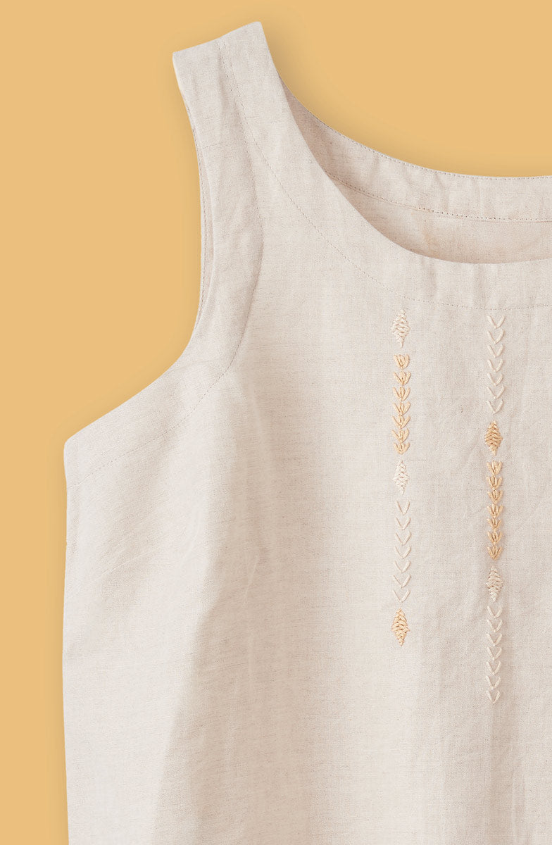 Sanju Linen Cotton Tunic Tank - Flax
